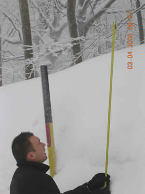 Misurazione della neve alla vetta